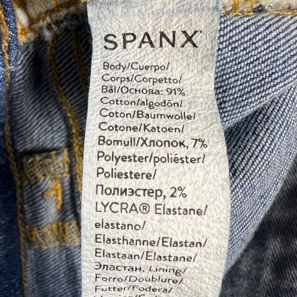 SPANX Seamed Front Wide Leg Pull On Stretch Jeans Vintage Indigo Wash Size S - Picture 13 of 16